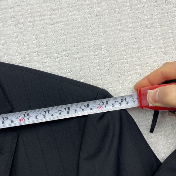 Hugo Boss Pasolini Movie Wool Blazer Men 46R Black w/ Blue Pinstripe Sport Coat* - Picture 10 of 16